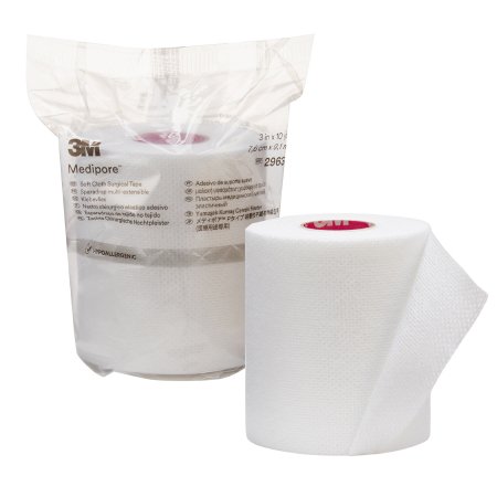 Picture of Medical Tape 3M™ Medipore™ Water Resistant Cloth 3 Inch X 10 Yard White NonSterile2963