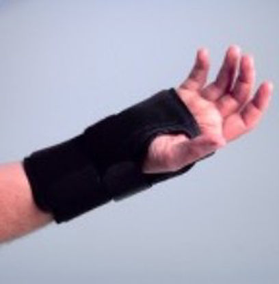 Picture of Wrist Brace Deluxe Aluminum / Cotton Flannel / Nylon / Trilaminate Foam Right Hand Black Medium451-4010-40R
