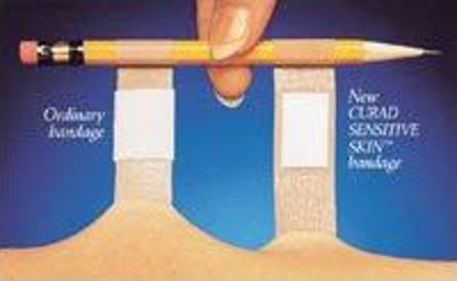 Picture of Adhesive Strip Curity™Sensitive Skin 3/4 X 3 Inch Plastic Rectangle Tan Sterile44121