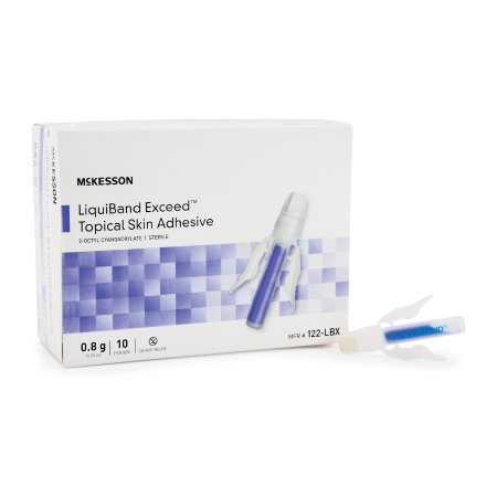Picture of Skin Adhesive McKesson LiquiBand® Exceed™ 0.8 mL Liquid Precision and Dome Applicator Tip 2-Octyl Cyanoacrylate122-LBX