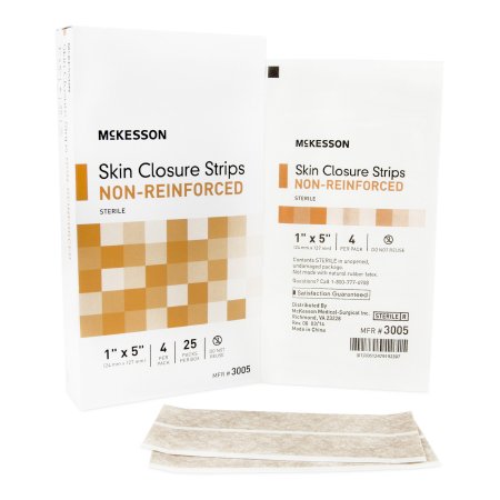 Picture of Skin Closure Strip McKesson 1 X 5 Inch Nonwoven Material Flexible Strip Tan3005
