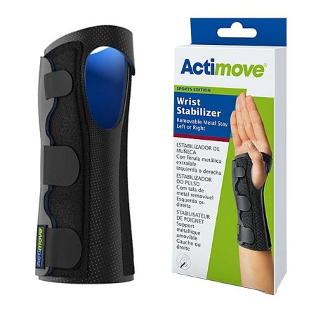 Picture of Wrist Brace Actimove® Stabilizer Low Profile Aluminum Alloy / Elastane / Polyamid / Polyester / Polyurethan / Polyvinylchloride Left or Right Hand Black Small7572931