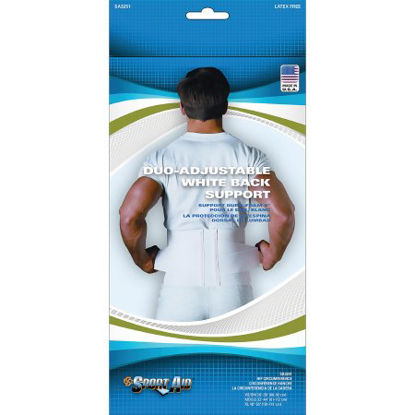 Picture of Back Support Belt Sport-Aid™ Medium / Large Hook and Loop Closure 32 to 44 Inch Waist Circumference 9 Inch Back Panel / 3 Inch Straps AdultSA3251 WHI M/L