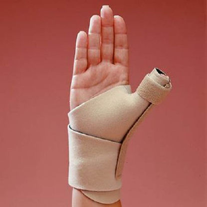 Picture of Wrist Support with Thumb Spica Rolyan® Universal Wraparound Aluminum Left or Right Hand Beige One Size Fits MostA9523