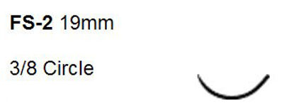Picture of Suture with Needle Ethilon™ Nonabsorbable Uncoated Black Suture Monofilament Nylon Size 4 - 0 18 Inch Suture 1-Needle 19 mm Length 3/8 Circle Reverse Cutting Needle662G