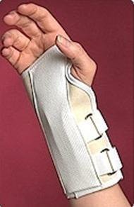 Picture of Cock-Up Wrist Brace Canvas / Flannel / Metal Left Hand White Medium3957 WHI MDL