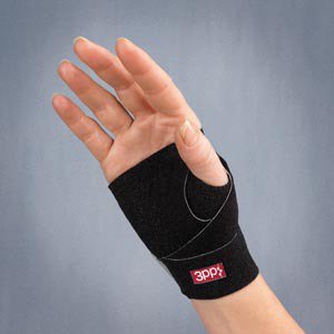 Picture of Thumb Brace 3pp® ThumSling® NP Adult Small / Medium Hook and Loop Strap Closure Left Hand BlackP2010-R23
