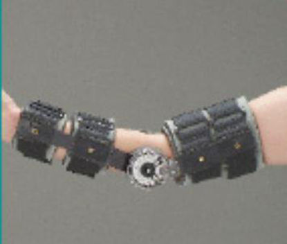 Picture of Elbow Brace DeRoyal® Large D-Ring / Hook and Loop Strap Closure Hinged Left or Right Elbow 10 + Inch Elbow to Wrist Length BlackEB5000-03