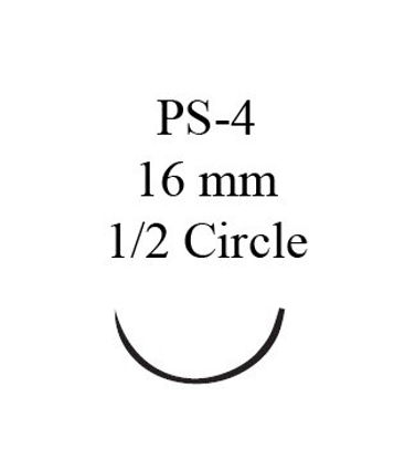 Picture of Suture with Needle Coated Vicryl™ Absorbable Coated Undyed Suture Braided Polyglactin 910 Size 4 - 0 18 Inch Suture 1-Needle 16 mm Length 1/2 Circle Reverse Cutting NeedleJ507G