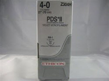 Picture of Suture with Needle PDS™ II Absorbable Uncoated Violet Suture Monofilament Polydioxanone Size 4 - 0 27 Inch Suture 1-Needle 17 mm Length 1/2 Circle Taper Point NeedleZ304H