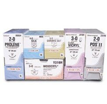 Picture of Antibacterial Suture with Needle Coated Vicryl™ Plus Absorbable Coated Undyed Suture Braided Polyglactin 910 with Irgacare MP Antibacterial Suture Size 2 - 0 18 Inch Suture 1-Needle 36 mm Length 1/2 Circle Taper Point NeedleVCP839D