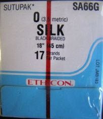 Picture of Suture without Needle Perma - Hand™ SUTUPAK™ Braided Silk Nonabsorbable Coated Size 0 18 Inch SutureSA66G