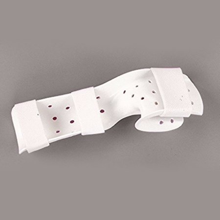 Picture of Functional Position Hand Splint with Strapping Rolyan® Preformed / Perforated Thermoplastic Left Hand White LargeA31223