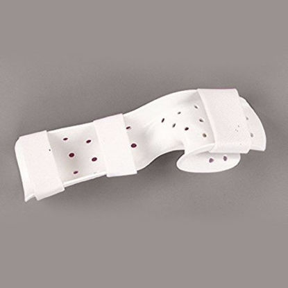 Picture of Functional Position Hand Splint with Strapping Rolyan® Preformed / Perforated Thermoplastic Left Hand White LargeA31223