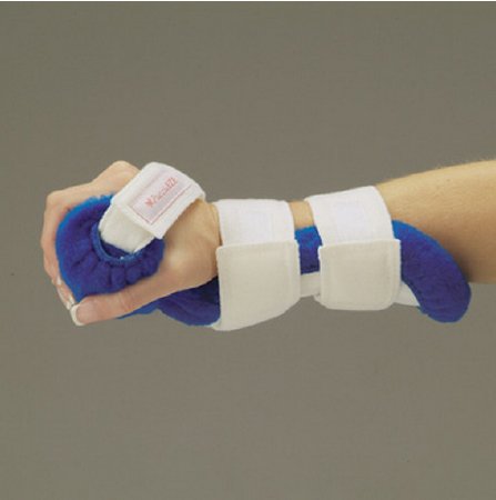 Picture of Resting Hand Splint Pucci® Eze Fleece Left Hand Blue / White One Size Fits Most411L