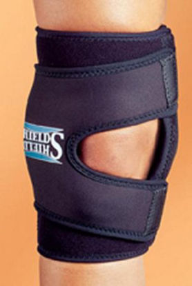 Picture of Knee Brace Shields® Large Hook and Loop Strap Closure 16-1/2 to 19 Inch Thigh Circumference 12 Inch Length Left or Right Knee5675-BLK-L