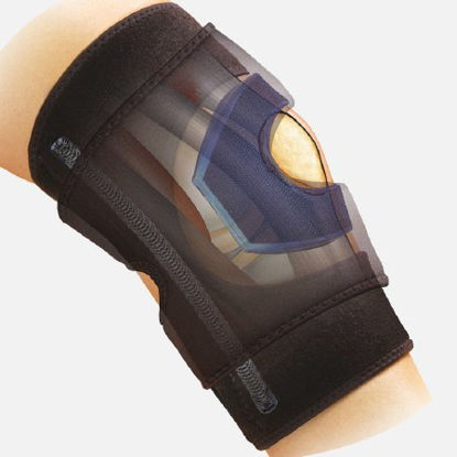 Picture of Knee Support Shields® Medium Wraparound / Hook and Loop Strap Closure 14 to 16 Inch Thigh Circumference 15 Inch Length Left or Right Knee5674-BLK-M