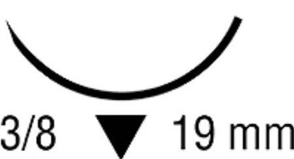 Picture of Suture with Needle Caprosyn™ Absorbable Uncoated Violet Suture Monofilament Polyester Size 4 - 0 18 Inch Suture 1-Needle 19 mm Length 3/8 Circle Reverse Cutting NeedleSC-5627G