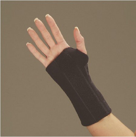 Picture of Cock-Up Wrist Brace DeRoyal® Low Profile Neoprene Right Hand Black LargeNE7739-73