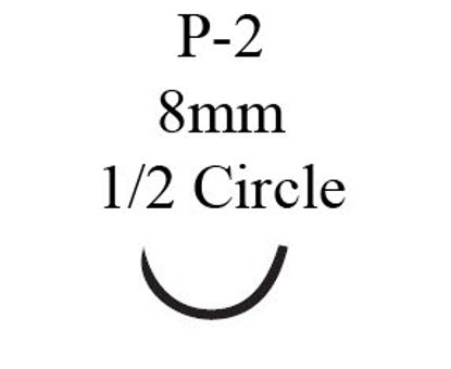 Picture of Suture with Needle Coated Vicryl™ Absorbable Coated Undyed Suture Braided Polyglactin 910 Size 5 - 0 18 Inch Suture 1-Needle 8 mm Length 1/2 Circle Reverse Cutting NeedleJ503G