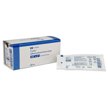 Picture of Skin Closure Strip Curity™ 1/4 X 3 Inch Nonwoven Material Flexible Strip White9892