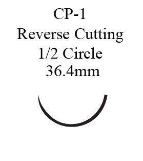 Picture of Suture with Needle Coated Vicryl™ Absorbable Coated Undyed Suture Braided Polyglactin 910 Size 2 - 0 27 Inch Suture 1-Needle 36 mm Length 1/2 Circle Reverse Cutting NeedleJ266H