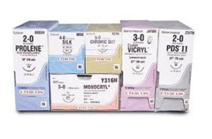 Picture of Suture with Needle PDS™ II Absorbable Uncoated Violet Suture Monofilament Polydioxanone Size 5 - 0 27 Inch Suture 1-Needle 17 mm Length 1/2 Circle Taper Point NeedleZ303H