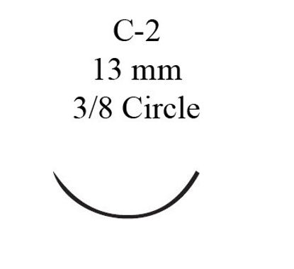 Picture of Suture with Needle Ethilon™ Nonabsorbable Uncoated Black Suture Monofilament Nylon Size 6 - 0 18 Inch Suture 1-Needle 13 mm Length 3/8 Circle Reverse Cutting Needle667G