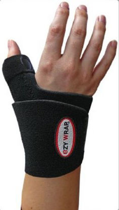 Picture of Wrist Support with Abducted Thumb eZY WRAP® Wahoo II™ Contoured Aluminum / Neoprene Left or Right Hand Black One Size Fits Most11359-00