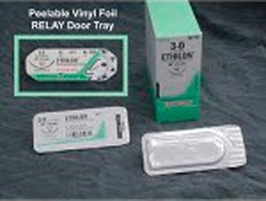 Picture of Suture with Needle Ethilon™ Nonabsorbable Uncoated Black Suture Monofilament Nylon Size 3 - 0 30 Inch Suture 1-Needle 30 mm Length 3/8 Circle Reverse Cutting Needle1671H
