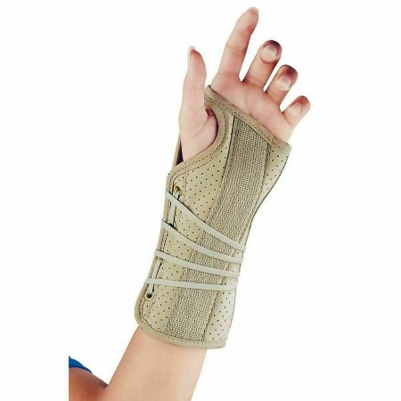 Picture of Cock-Up Wrist Brace Soft Fit Metal / Suede Right Hand Beige Medium22-150MDBEG
