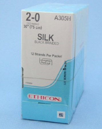 Picture of Suture without Needle Perma - Hand™ SUTUPAK™ Braided Silk Nonabsorbable Coated Size 2 - 0 30 Inch SutureA305H