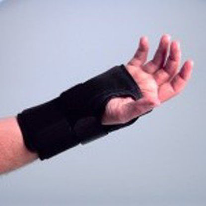 Picture of Wrist Brace Deluxe Aluminum / Cotton Flannel / Nylon / Trilaminate Foam Right Hand Black Small451-4010-30R