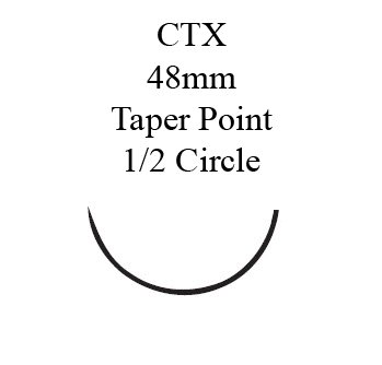 Picture of Suture with Needle PDS™ II Absorbable Uncoated Violet Suture Monofilament Polydioxanone Size 1 36 Inch Suture 1-Needle 48 mm Length 1/2 Circle Taper Point NeedleZ371T