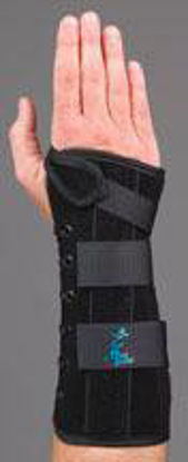 Picture of Wrist Brace Wrist Lacer™ Aluminum / Felt / Suede Left Hand Black Large223955