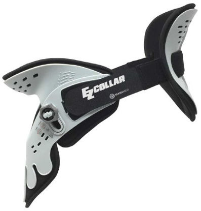 Picture of Rigid Cervical Collar EZ Collar 80 Preformed Adult One Size Fits Most Two-Piece / Trachea Opening Adjustable HeightEZ0C80