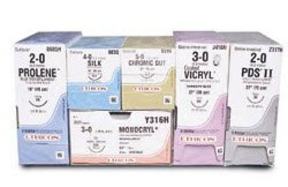 Picture of Suture with Needle Prolene™ Nonabsorbable Uncoated Blue Suture Monofilament Polypropylene Suture Size 2 - 0 30 Inch Suture 1-Needle 60 mm Length Straight Conventional Cutting Needle8623H