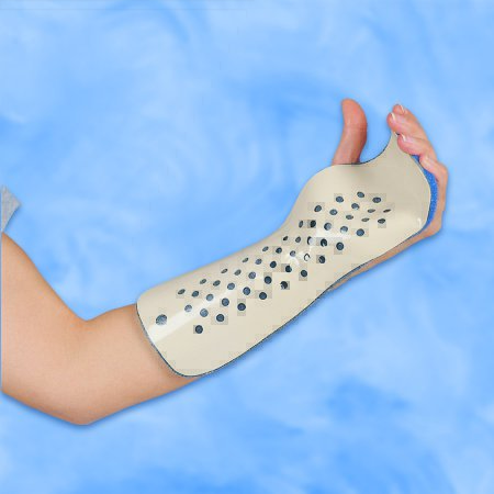 Picture of Wrist /Foream Splint DeRoyal® Long Metacarpal Aluminum / Foam Left Hand Beige / Blue Child Size9148-04