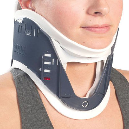 Picture of Rigid Cervical Collar EMT Select Preformed Adult One Size Fits Most One-Piece / Trachea Opening Adjustable Height 11 to 23 Inch Neck Circumference1117PP