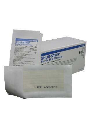 Picture of Skin Closure Strip Shur Strip® 1/4 X 3 Inch Nonwoven Material Flexible Strip WhiteDKC81118