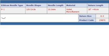 Picture of Suture with Needle PDS™ II Absorbable Uncoated Violet Suture Monofilament Polydioxanone Size 6 - 0 18 Inch Suture 1-Needle 11 mm Length 3/8 Circle Precision Point - Reverse Cutting NeedleZ487G