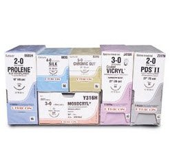 Picture of Suture with Needle Coated Vicryl™ Absorbable Coated Violet Suture Braided Polyglactin 910 Size 2 - 0 27 Inch Suture 1-Needle 22 mm Length 1/2 Circle Taper Point NeedleJ328H