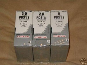 Picture of Suture with Needle PDS™ II Absorbable Uncoated Violet Suture Monofilament Polydioxanone Size 2 - 0 27 Inch Suture 1-Needle 26 mm Length 1/2 Circle Reverse Cutting NeedleZ969H