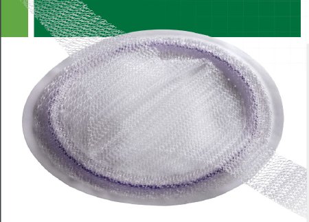 Picture of Ventral Hernia Repair Mesh Ventralex™ ST Partially Absorbable Polypropylene Monofilament / Hydrogel / PGA 2-1/2 Inch Diameter Medium Circle with Strap Style White Sterile5950008