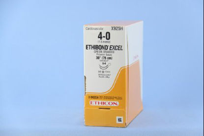 Picture of Suture with Needle Ethibond Nonabsorbable Coated Green Suture Braided Polyester Size 4 - 0 30 Inch Suture Double-Armed 17 mm Length 3/8 Circle Taper Cut NeedleX925H