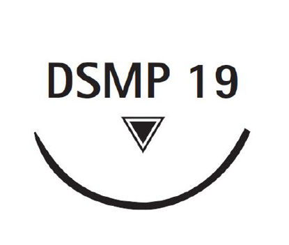 Picture of Suture with Needle MonoPlus® Absorbable Uncoated Violet Suture Monofilament Polydioxanone Size 3 - 0 45 cm Suture 1-Needle 19 mm Length 3/8 Circle Reverse Cutting NeedleG0024109