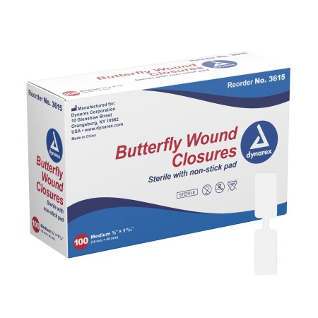 Picture of Skin Closure Strip Secure Strip™ 3/8 X 1-13/16 Inch Plastic Butterfly Closure White3615