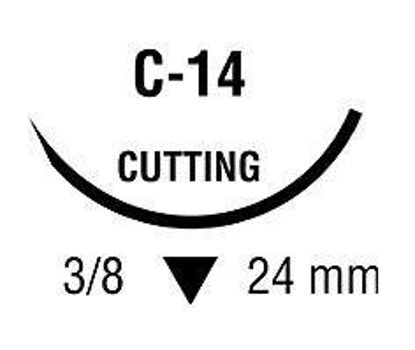 Picture of Suture with Needle Surgipro™ Nonabsorbable Uncoated Blue Suture Monofilament Polypropylene Suture Size 4 - 0 18 Inch Suture 1-Needle 24 mm Length 3/8 Circle Reverse Cutting NeedleSP-629
