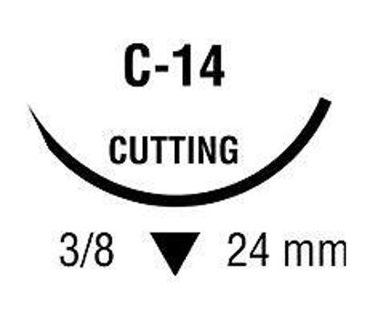 Picture of Suture with Needle Sofsilk™ Nonabsorbable Coated Black Suture Braided Silk Size 3 - 0 18 Inch Suture 1-Needle 24 mm Length 3/8 Circle Reverse Cutting NeedleSS-684