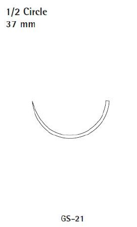 Picture of Suture with Needle Caprosyn™ Absorbable Uncoated Undyed Suture Monofilament Polyester Size 2 - 0 30 Inch Suture 1-Needle 37 mm Length 1/2 Circle Taper Point NeedleCC-811